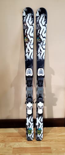 Used Kid's K2 136 cm All Mountain Indy Skis With Bindings Marker4.5.