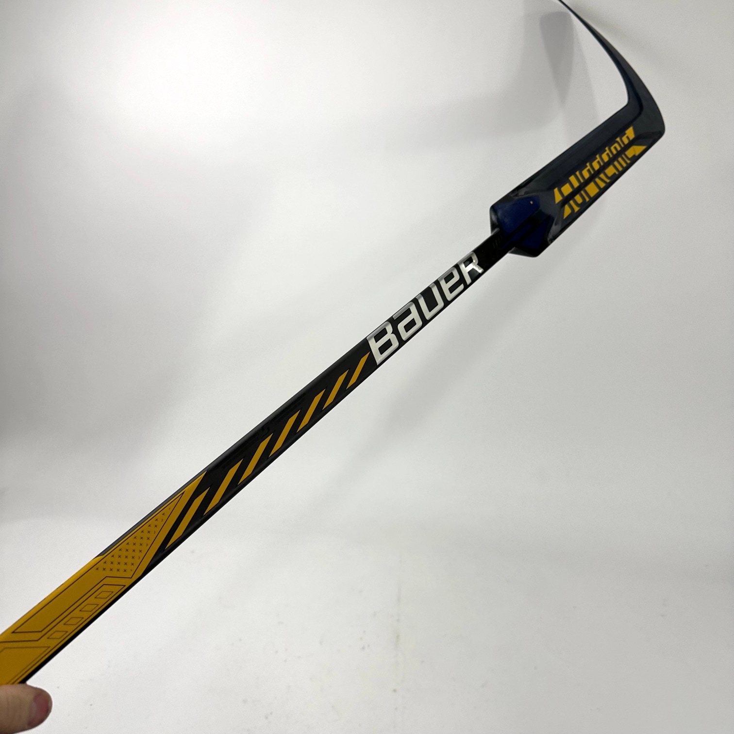 Brand New Full Right Blue and Yellow Bauer Supreme Mach Goalie Stick | P34 Curve 25" Paddle | G252