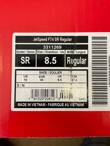 New Senior CCM JetSpeed FT4 Hockey Skates Regular Width 8.5