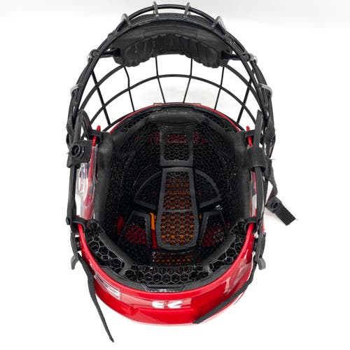 CCM Tacks X - Used NCAA Pro Stock Hockey Helmet W/ Cage (Red)