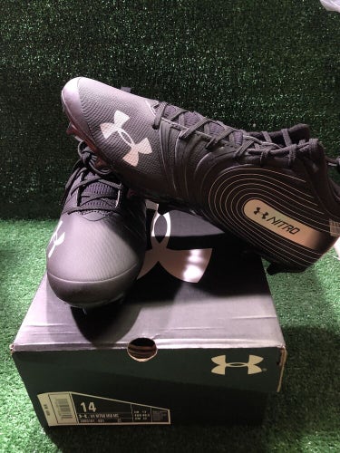 Team Issued Baltimore Ravens Under Armour Nitro Mid MC 14.0 Size Football Cleats