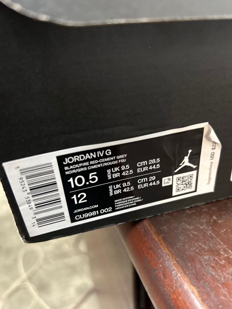 Jordan IV G NEW Men’s Golf Shoes size 10.5