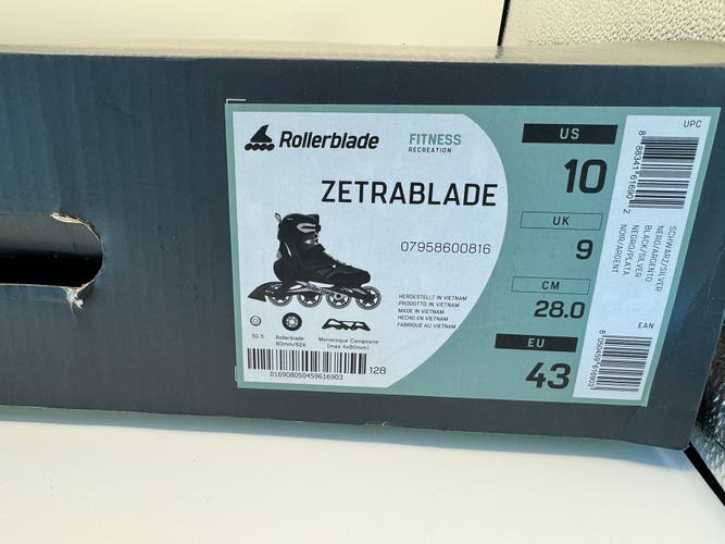 Rollerblade Men's Zetrablade Inline Skates Size 10