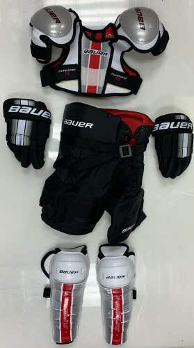 Bauer Youth Hockey 4-piece equipment set Junior package large ice kit pack shins