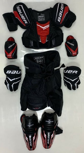 Bauer Hockey Complete Equipment Youth Kit medium ice set pads shoulder shin gear