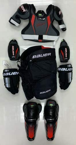 Bauer Youth Hockey Complete Equipment Kit medium ice set pack gear shoulder shin