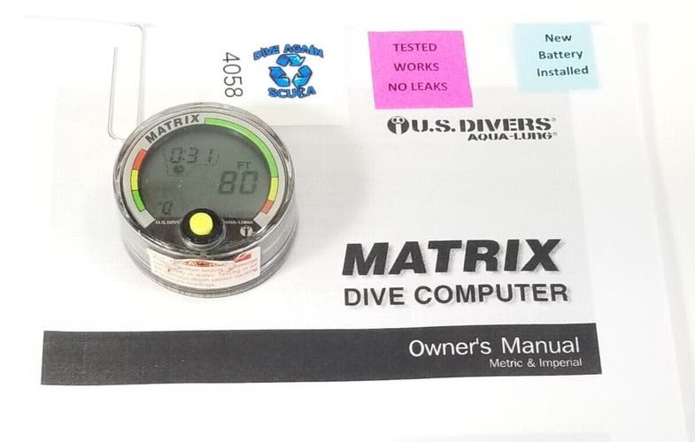 US Divers / Aqua Lung Matrix Scuba Dive Diving Computer Puck Module with Manual