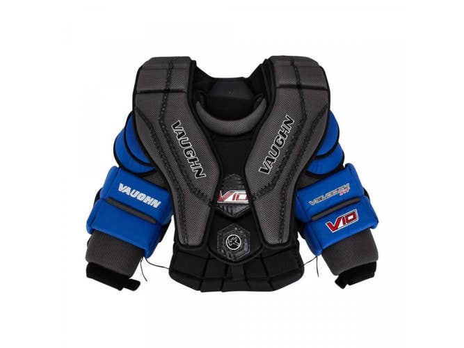 Vaughn V10 Goalie Chest Protector Youth-New Large Black-Charcoal-Blue