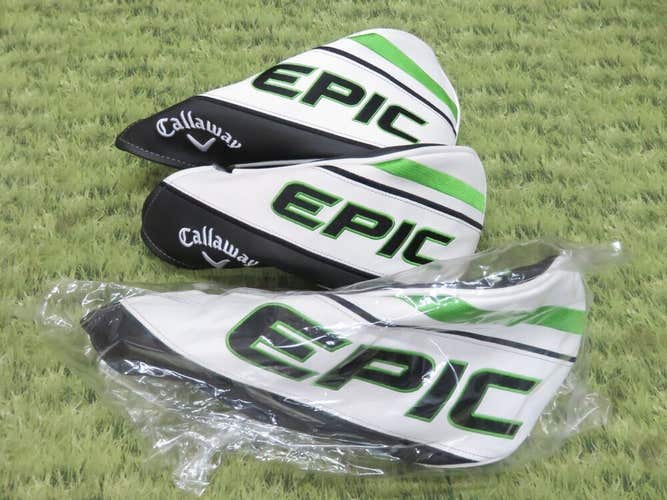 NEW * Callaway EPIC DRIVER + 2 WOOD Headcover Set of 3 Green White Speed Max LS