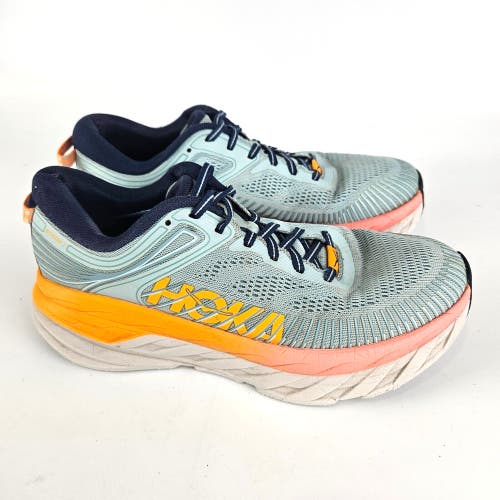 HOKA ONE ONE Bondi 7 Women's Size: 9 Blue Orange Running Shoes Comfort