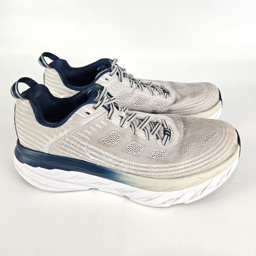 Hoka ONE ONE Bondi 6 Women's Size 9 Running Shoes Gray Blue Athletic Sneakers