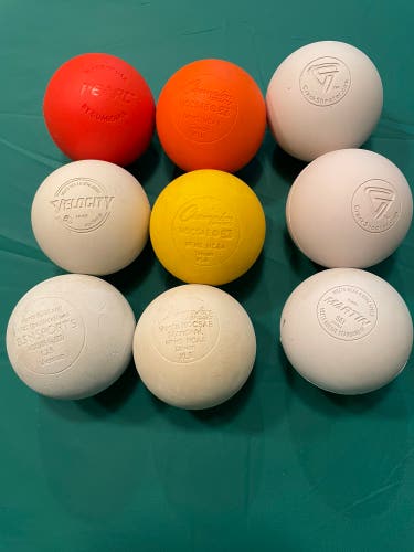 9 pack of used lacrosse balls