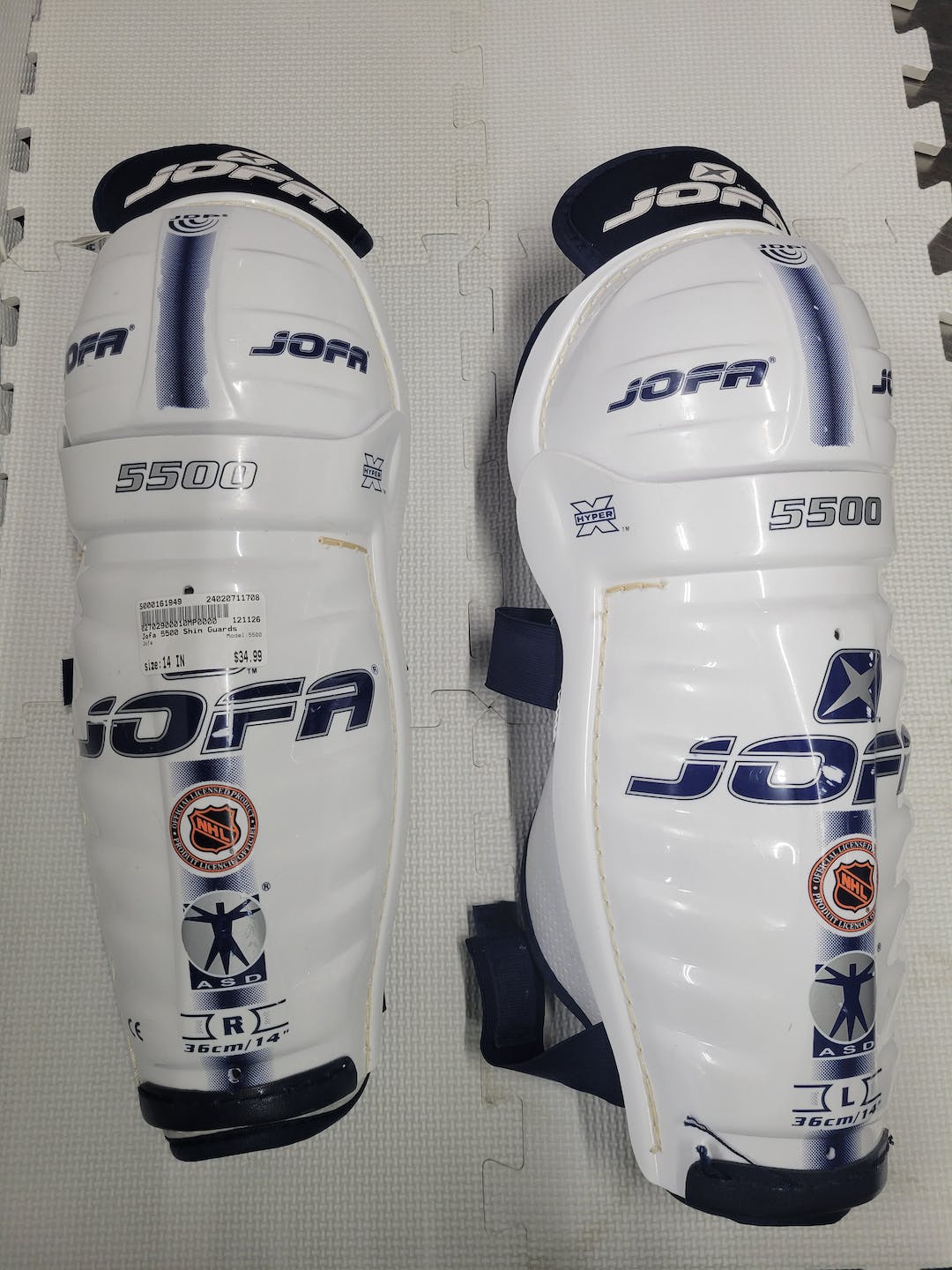 Used Jofa 5500 14" Hockey Shin Guards SidelineSwap