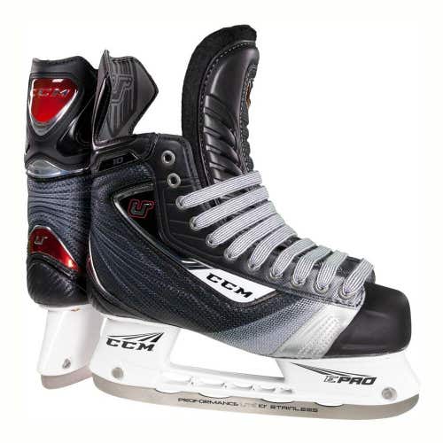 New CCM U+10 Ice Hockey Skates Junior size 1 regular D width kid skate black/red