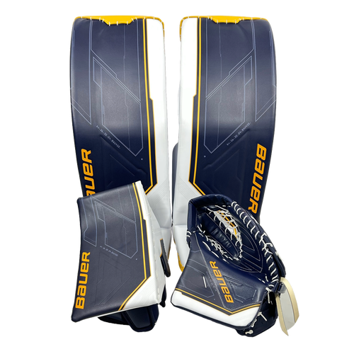 Bauer Supreme Mach - OHL Pro Stock Goalie Pads (Navy/White/Yellow)