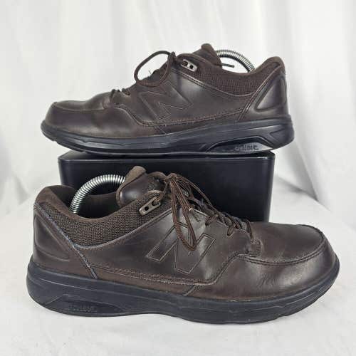 New Balance Mens 813 Walking Shoes Brown MW813BR Leather Low Top Lace Up 8.5 D