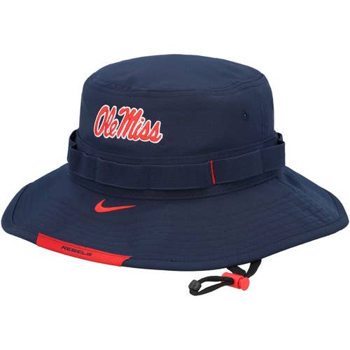 Ole Miss Rebels Nike Blue Boonie Bucket Hat Team Issued Sideline Dri-Fit