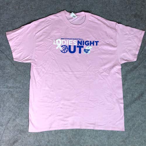 Kansas Jayhawks Mens Shirt Extra Large Pink Tee Short Sleeve Basketball NCAA A3