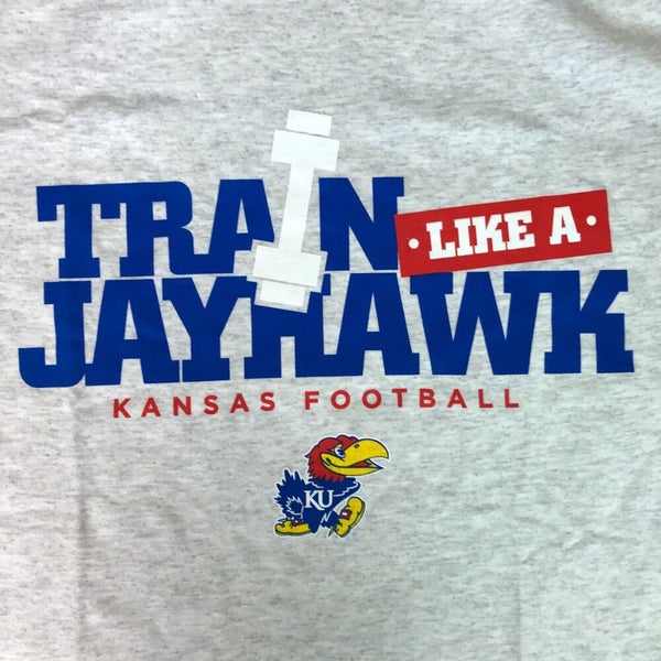 Kansas Jayhawks Mens Shirt Small Gray Tee Short Sleeve Sports NCAA Football A1