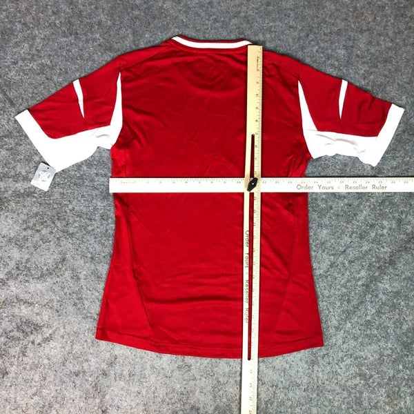 Kansas Jayhawks Womens Shirt Extra Small Adidas Red White Tee Short Sleeve NWT