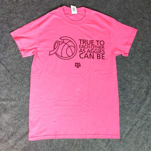 Texas A&M Aggies Mens Shirt Small Pink Tee Short Sleeve Top NCAA Basketball