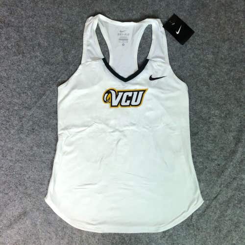 VCU Rams Womens Shirt Small Nike White Tank Top Sleeveless Logo NCAA Tennis NWT