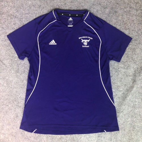 Minnesota State Mavericks Womens Shirt Large Purple Short Sleeve Tee Softball