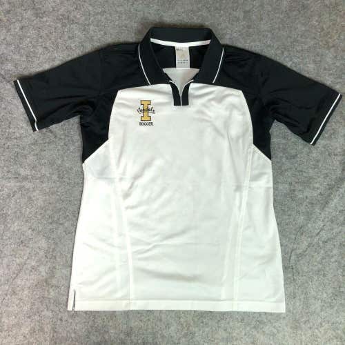 Idaho Vandals Womens Shirt Medium Adidas White Black Polo Logo Top NCAA Soccer