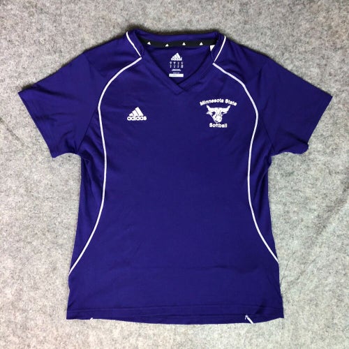 Minnesota State Mavericks Womens Shirt Medium Purple Short Sleeve Tee Softball