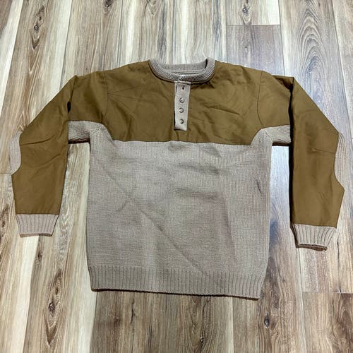 Filson Waterfowl Guide Oiled Tin Cloth Wool Sweater Shooting Shirt Henley, Medium