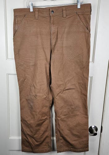Duluth Trading Flex Fire Hose Relaxed Fit Work Pants Mens Brown Size 38x30