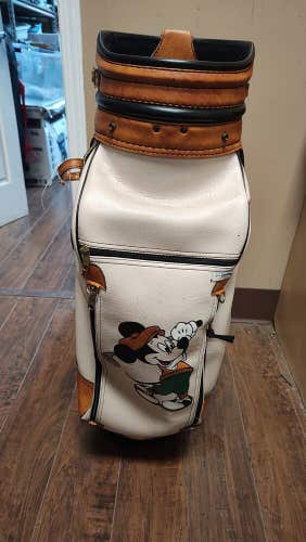 Belding Vintage Micket Mouse 6 Divider Golf Cart Bag White/Green/Brown