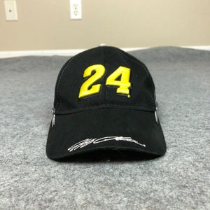 Jeff Gordon Mens Hat Strapback Adjustable Black Gold #24 Nascar Racing Cap ^