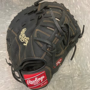 Black Used Rawlings Renegade Right Hand Throw First Base Baseball Glove 11.5"