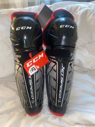 Junior New CCM JetSpeed FT350 12" Shin Pads