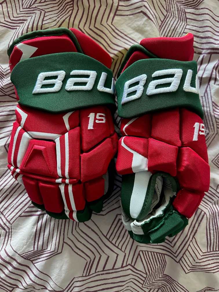Bauer Supreme 1S Gloves 14" Pro Stock NJ Devils Retro