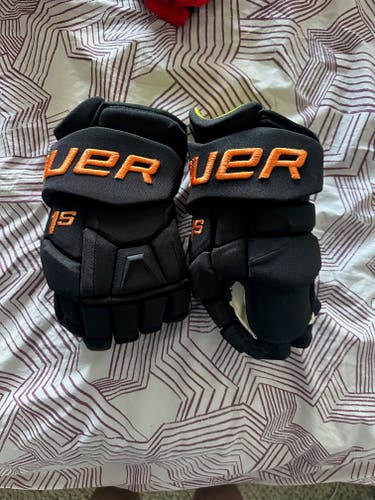 Bauer Supreme 1S Gloves 14" Pro Stock Philadelphia Flyers Third