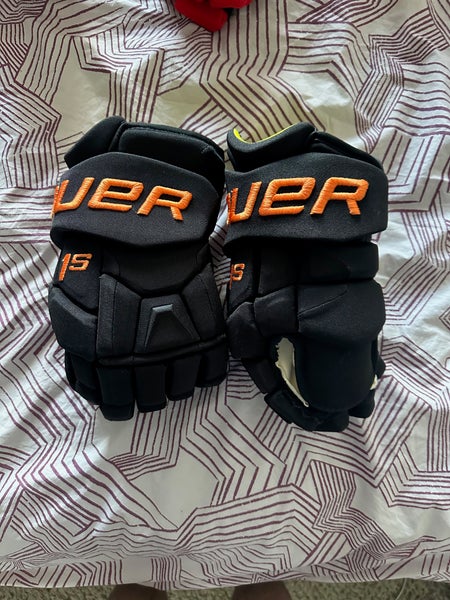 Bauer Supreme 1S Gloves 14" Pro Stock Philadelphia Flyers Third