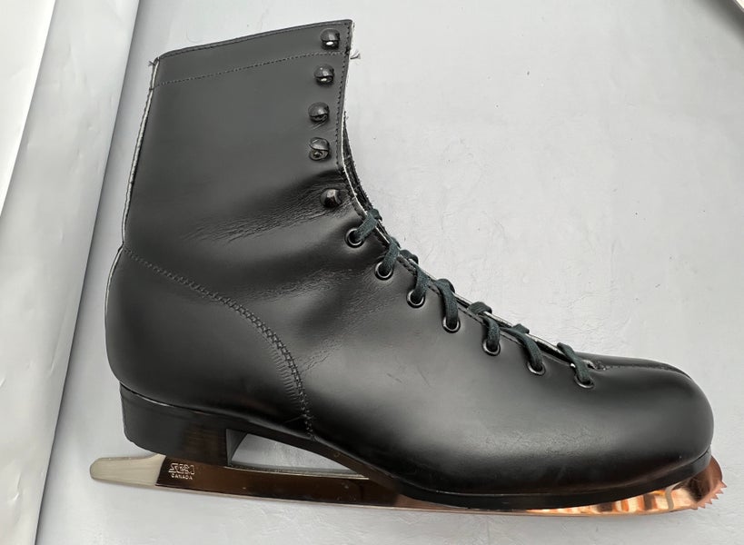 Vintage Leather Aerflyte Ice Skates Tempered Hardened Steel Men's Size 11 2/3