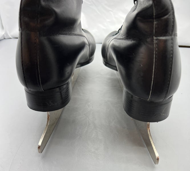 Vintage Leather Aerflyte Ice Skates Tempered Hardened Steel Men's Size 11 2/3