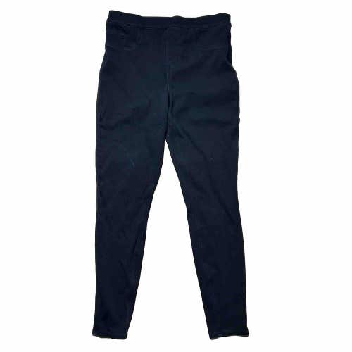 SPANX Jean-ish Ankle Leggings Pants Blue Black Plaid Five Pocket Women's Sz L