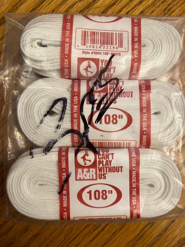 3 Pack A&R Figure Skate Laces Unwaxed-White 108"