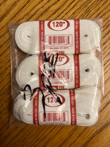 3 Pack A&R Figure Skate Laces Unwaxed-White 120"