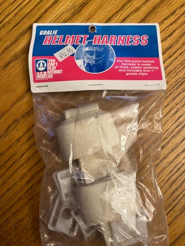 New A & R Goalie Helmet Harness White