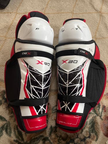 Used Bauer 16" Vapor X80 Shin Pads