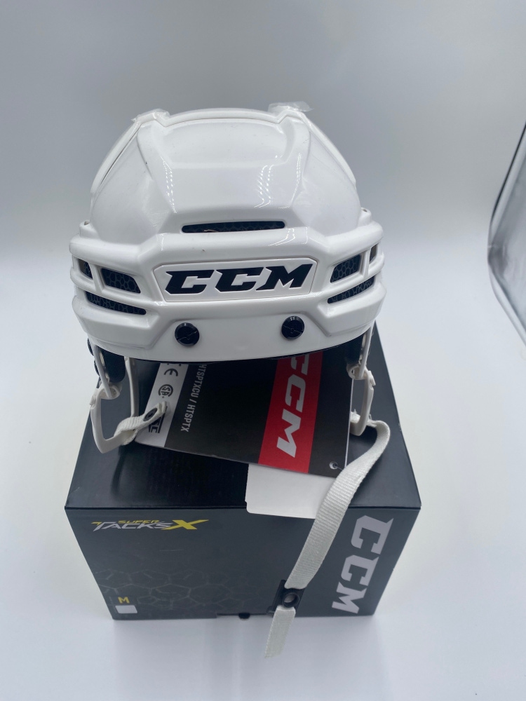 New White Size Medium CCM Super Tacks X Helmet