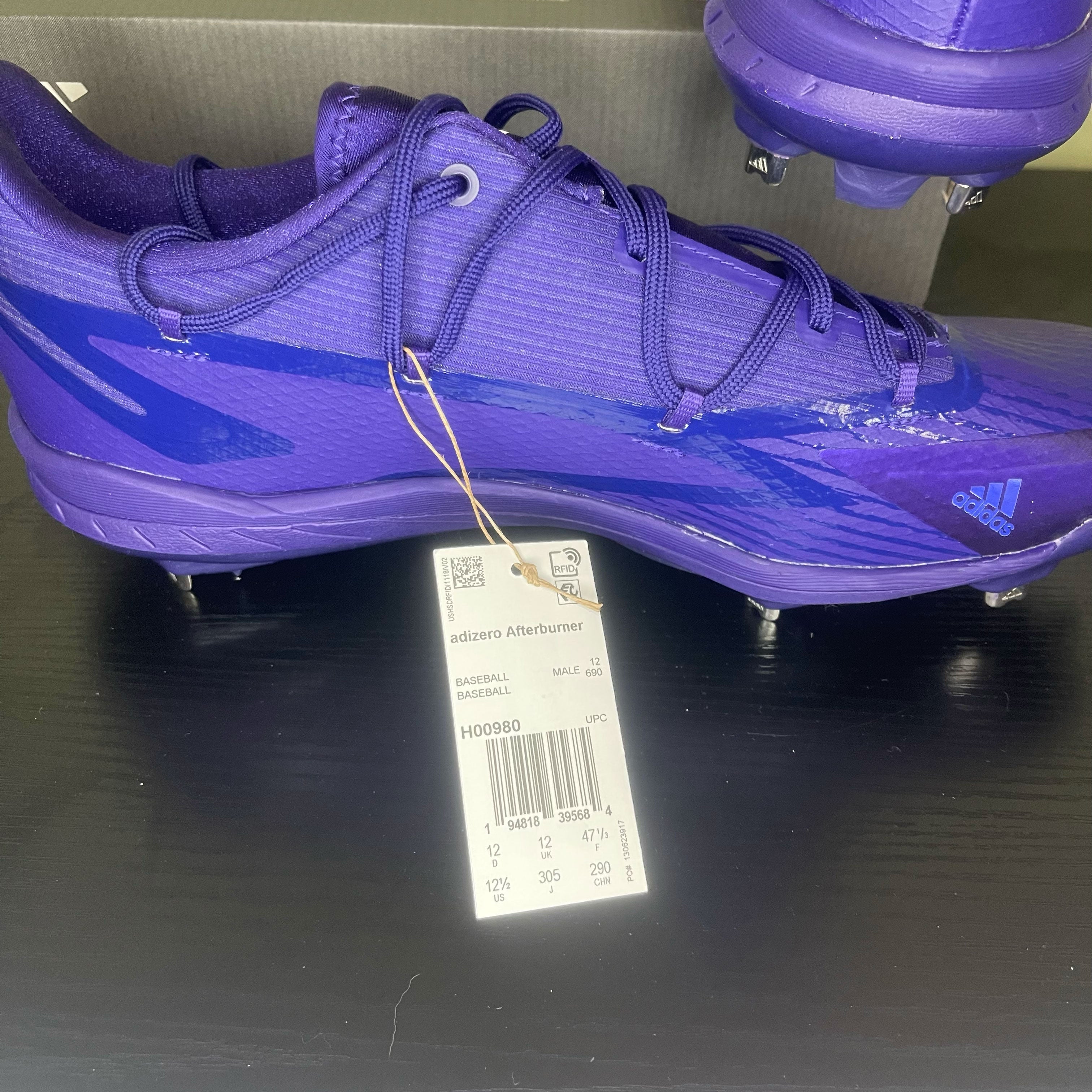 Adidas Adizero Afterburner 8 Metal Baseball Cleats Size 12.5 