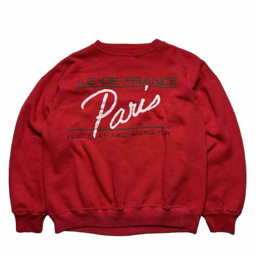 Vintage Ile De France Paris Fluctuat Nec Mergitur Crewneck Sweatshirt Pink Sz S