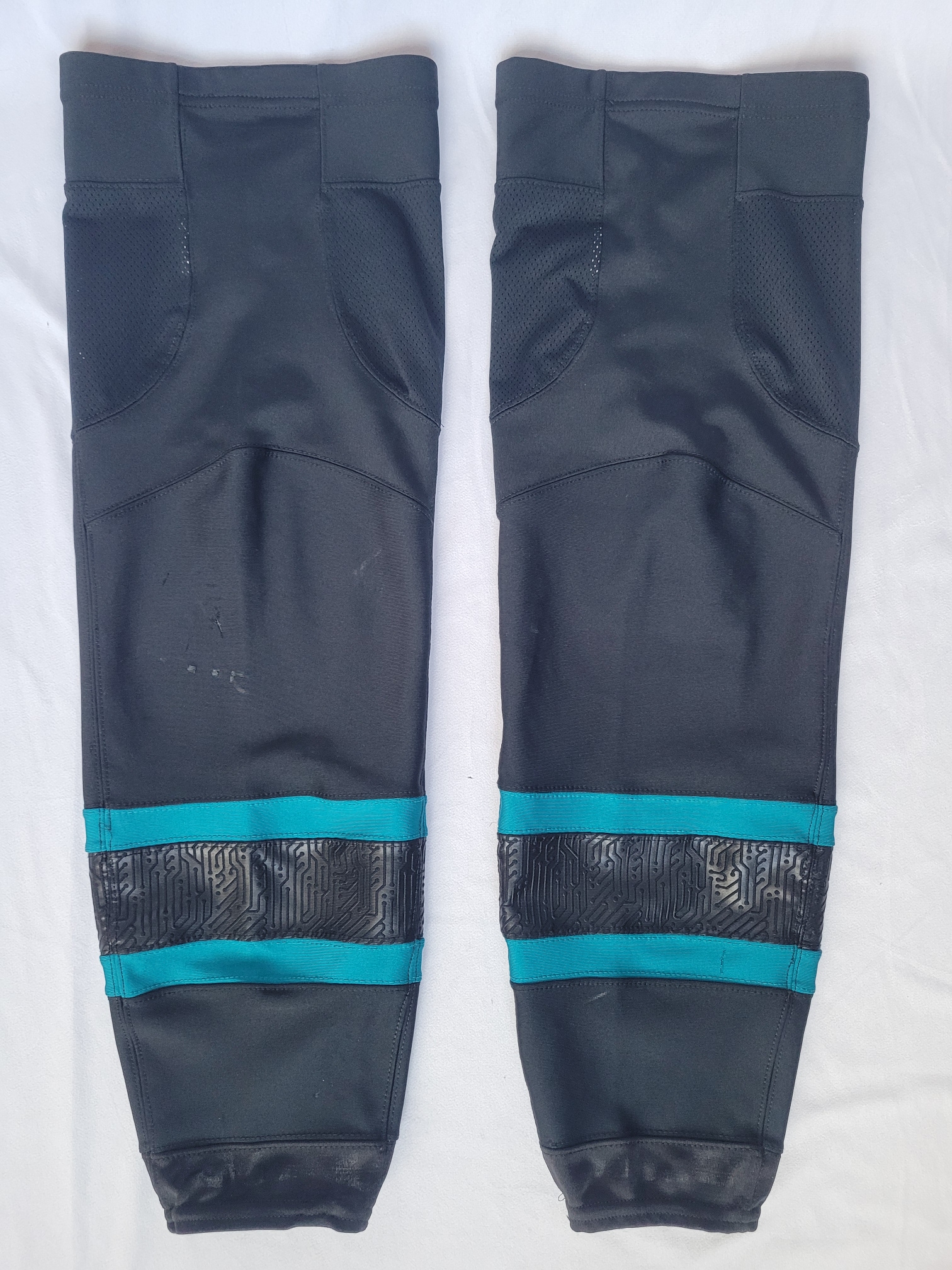 pro stock Adidas SJS stealth black/teal large anti-cut game socks