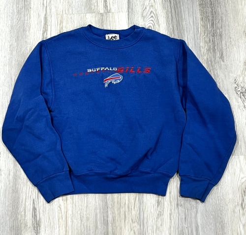 Buffalo Bills NFL Vintage 90’s Lee Crew Pullover Sweatshirt Blue Youth L 10-12
